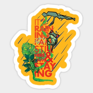 Frog in the rain Sticker